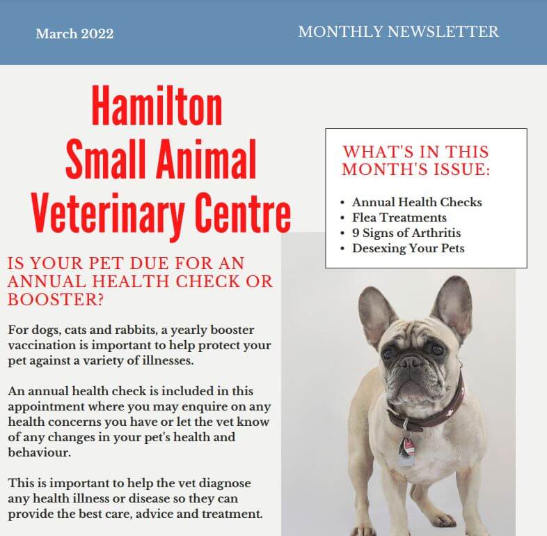 Hamilton Vets Newsletter March 22
